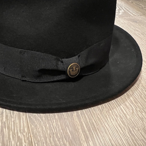 Goorin Bros Charlestowne Wool Pork Pie Fedora Hat in black - Picture 3 of 6